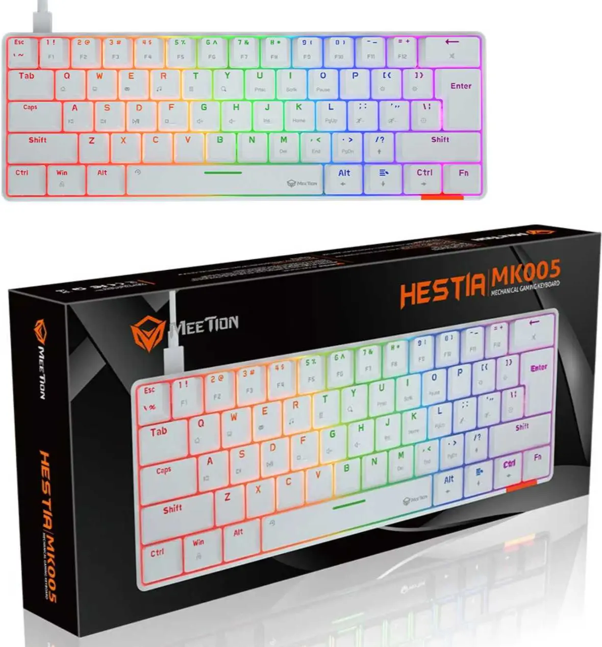 Meation Hestia Mk005 Mechanical Blue switch wired | RGB ( color white )