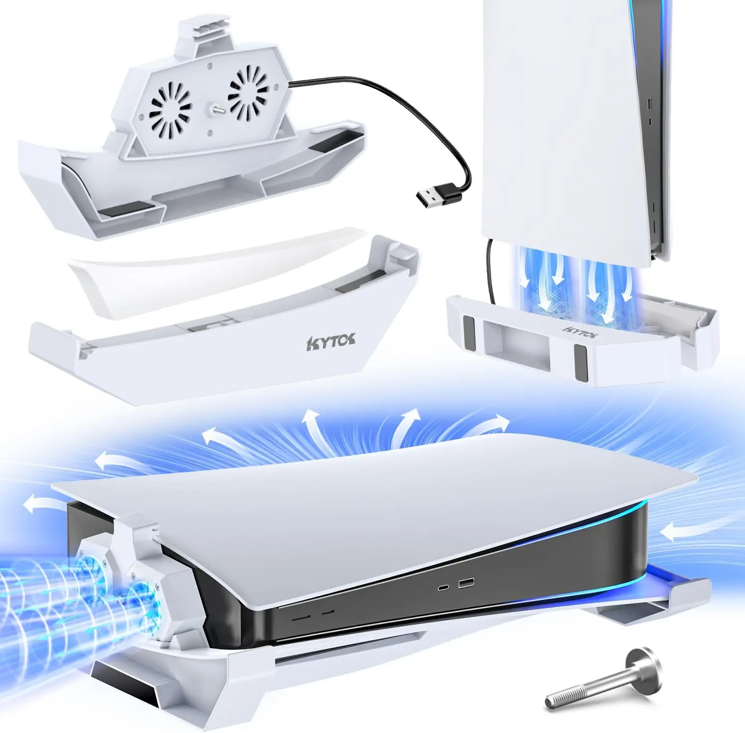 Horizontal & Vertical 2 in 1 cooling Stand for PS5 fat & digital